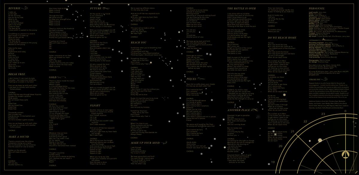 Song lyrics printed on the LP's inner gatefold Song lyrics printed on the LP's inner gatefold